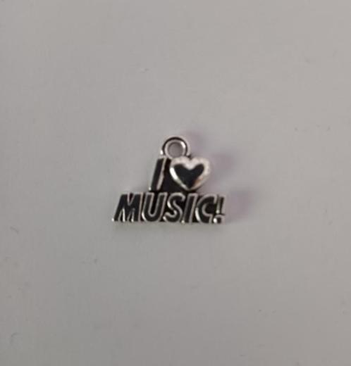 Kettinghanger I love music, Sieraden, Tassen en Uiterlijk, Kettinghangers, Nieuw, Overige materialen, Zilver, Overige voorstellingen