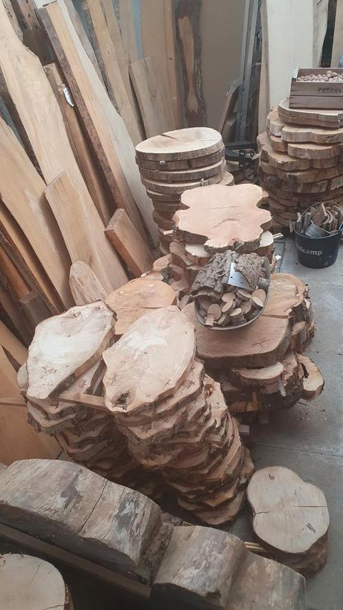 Boomstamschijf borrelplank tapas bruiloft krabpaal eiken, Tuin en Terras, Haardhout, Blokken, Minder dan 3 m³, Ophalen of Verzenden