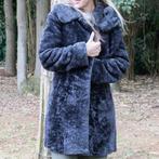 bont mantel, Kleding | Dames, Jassen | Winter, Ophalen of Verzenden, Zo goed als nieuw, Maat 42/44 (L), Blauw