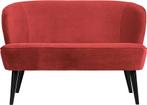 2x velvet woood sara bankje raspberry rood loveseat fauteuil, Ophalen of Verzenden, Zo goed als nieuw, 75 tot 100 cm, 50 tot 75 cm