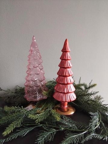 Twinkle Glazen Kerstboom 9x25 cm Nieuw Daan Kromhout Roze  beschikbaar voor biedingen