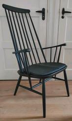 Deense vintage stoel spijlenstoel stoel fauteuil relax, Ophalen, Gebruikt, Zwart, Vintage