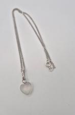 Zilveren Ketting met Hartjes Hanger 39cm, Verzenden, Gebruikt, Zilver, Zilver