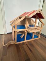 Goki Poppenhuis - Blauw Houten Speelgoed, Ophalen, Zo goed als nieuw, Poppenhuis