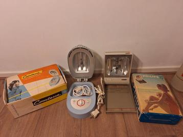 2x oude hoogtezon / gezichtsbruiner met originele doos beschikbaar voor biedingen