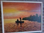 Schilderij met boot op het water, Antiek en Kunst, Ophalen of Verzenden