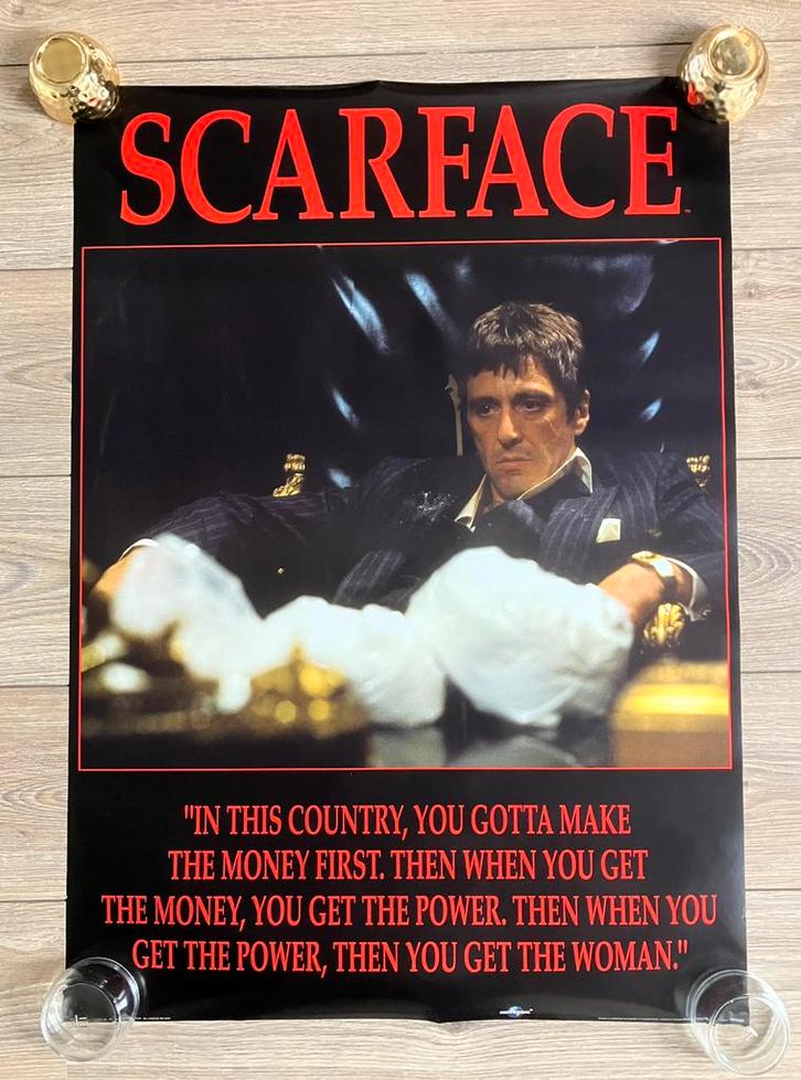 Poster - Scarface, Verzamelen, Posters, Zo goed als nieuw, Film en Tv, A1 t/m A3, Rechthoekig Staand, Ophalen