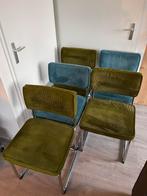 5 stuks zuiver rib stoelen eetkamer stoelen groen blauw, Huis en Inrichting, Stoelen, Vijf, Zes of meer stoelen, Metaal, Blauw