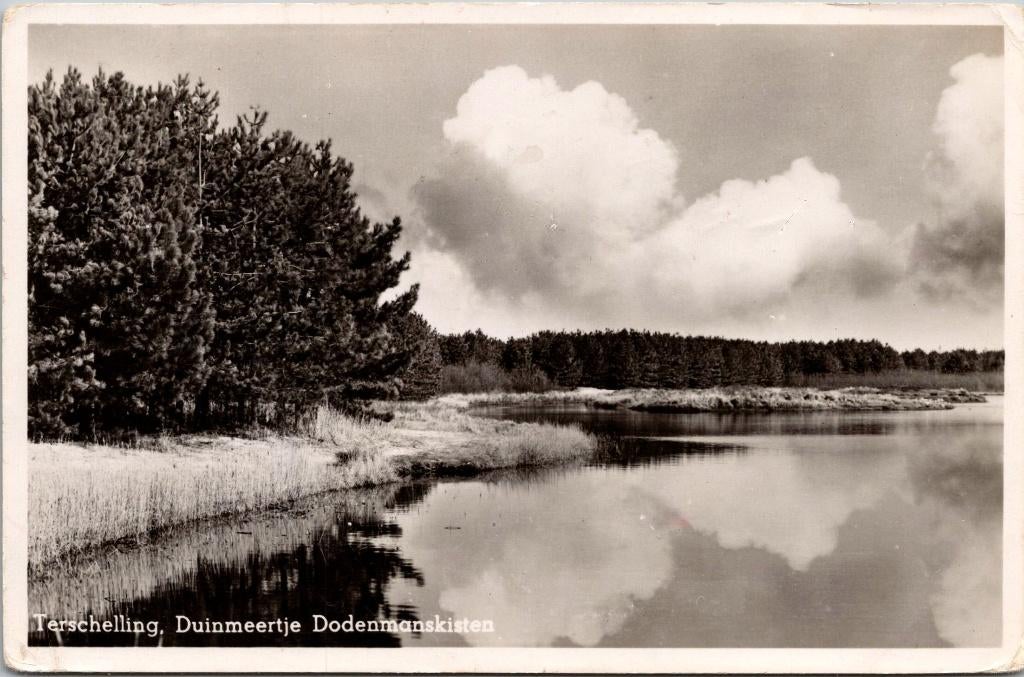 Terschelling - Duinmeertje Dodenmanskisten (1954) 2x, Verzenden, 1940 tot 1960, Gelopen, Waddeneilanden
