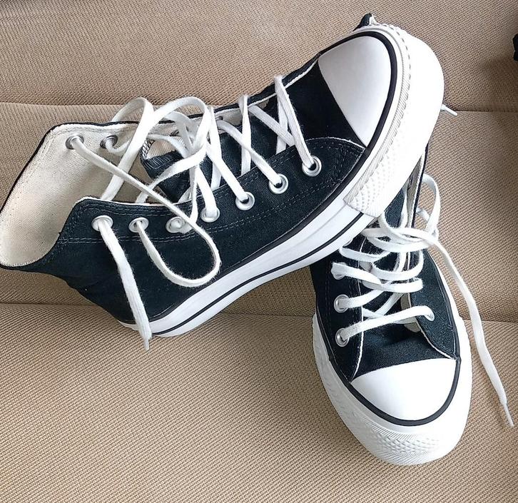 Converse Chuck Taylor platform All Stars maat 36.5, Kleding | Dames, Schoenen, Zo goed als nieuw, Sneakers of Gympen, Zwart, Ophalen