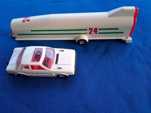 Honda Prelude wit met zweefvliegtuig in trailer - Corgi 1:36, Hobby en Vrije tijd, Modelauto's | 1:32, Zo goed als nieuw, Auto