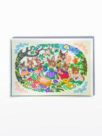 Borduurwerk groot konijntjes vintage, Verzenden, Gebruikt