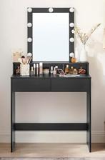 kaptafel make up tafel met spiegel en gloeilampen, Huis en Inrichting, Tafels | Kaptafels, Ophalen, Zo goed als nieuw, Hout, 50 tot 100 cm