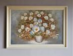 Schilderij boeket bloemen Eddy Samson ingelijst 103 x 74 cm, Ophalen of Verzenden