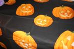 Coupon 100% katoen stof zwart oranje pompoen halloween #4174, 120 cm of meer, Zwart, Nieuw, Ophalen of Verzenden