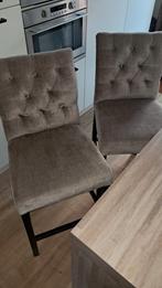 3 velvet beige taupe barkrukken barstoelen, Huis en Inrichting, Stoelen, Ophalen, Overige kleuren