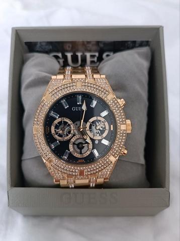 Guess Multifunctioneel Diamanten Zwarte Wijzerplaat Goud Sta beschikbaar voor biedingen