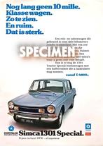 SIMCA 1301 Special, Boeken, Auto's | Folders en Tijdschriften, Diverse, Verzenden, Zo goed als nieuw, Overige merken