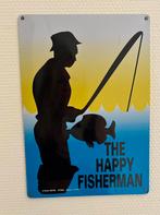 Metalen wandbord vintage.. The happy fisherman, Ophalen of Verzenden, Zo goed als nieuw