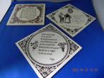 3 tegeltjes met teksten (delfts blauw), Antiek en Kunst, Ophalen of Verzenden
