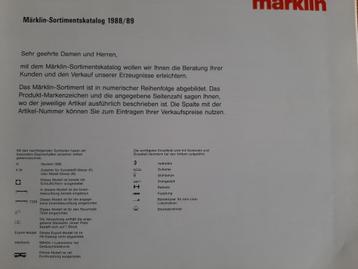 Märklin Sortimentskatalog Catalogus 1988/89 (2e exmpl) beschikbaar voor biedingen