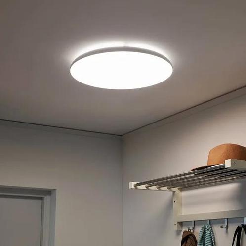 IKEA NYMÅNE plafondlamp – LED – wit, Huis en Inrichting, Lampen | Plafondlampen, Zo goed als nieuw, Ophalen of Verzenden