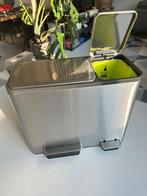 Eko 2 in 1 prullenbak, Huis en Inrichting, Woonaccessoires | Prullenbakken, Ophalen, Gebruikt, 50 tot 75 cm, Rvs