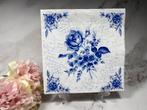 Knutsel servetten Delfts blauw rozen op tegel nr 722, Ophalen of Verzenden, Nieuw, Materiaal