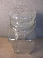 Vintage glazen van Melle pot snoeppot met gebloemd deksel, Ophalen of Verzenden, Overige typen