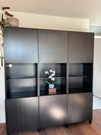 Ikea Besta wandkast zwart/bruin 202x181x40, Huis en Inrichting, Kasten | Wandmeubels, Ophalen, 200 cm of meer, 150 tot 200 cm