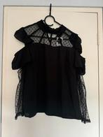 Zwarte kanten shirt met open schouder, Maat 38/40 (M), Zwart, Glam Amour, Ophalen of Verzenden