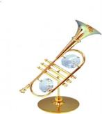 Trompet 24k verguld met Swarovski kristallen, Nieuw, Ophalen of Verzenden, Mvm detalhandel, PJMINK@CASEMA.NL