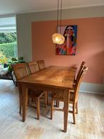 Teakhouten eettafel met 6 stoelen 200x90x82, Huis en Inrichting, Tafels | Eettafels, Ophalen, Teakhout, 200 cm of meer, 50 tot 100 cm