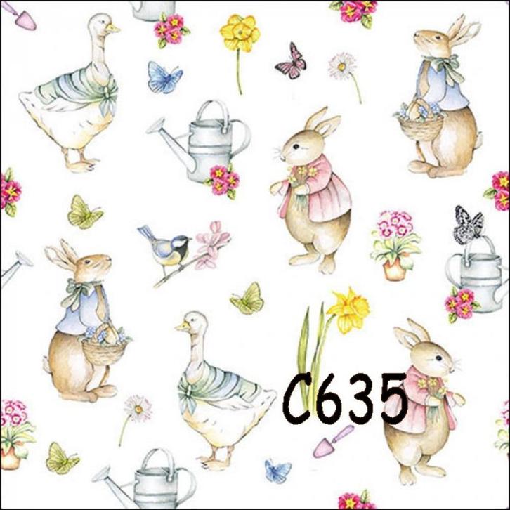 Servetten decoupage/bullet journal - haasjes C635, Hobby en Vrije tijd, Knutselen, Nieuw, Materiaal, Verzenden