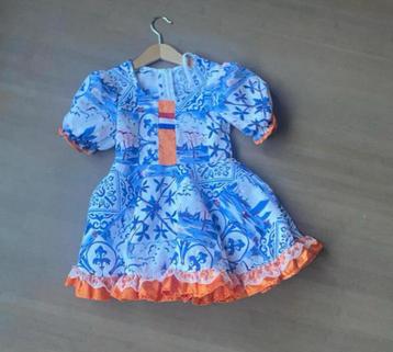 Holland jurk mt 116 + pak  mt 110 oranje delfts blauw kind beschikbaar voor biedingen
