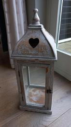 grote houten lantaarn, Crème, 50 tot 75 cm, Ophalen of Verzenden, Zo goed als nieuw