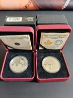 Twee 999 zilveren 1 dollar herdenkingsmunten, Postzegels en Munten, Edelmetalen en Baren, Verzenden, Zilver