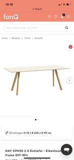 Te koop gevraagd: Hay CPH tafel 200x 90 off white linoleum, Huis en Inrichting, Tafels | Eettafels, Gebruikt, 200 cm of meer, Rechthoekig