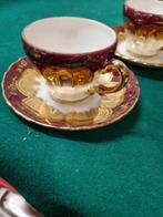 Mokka servies met bladgoud compleet, Ophalen of Verzenden