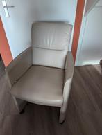 4 zeer nette echt leren eetkamerstoelen, Huis en Inrichting, Stoelen, Ophalen, Wit, Leer, Zo goed als nieuw