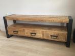 Tv meubel mangohout, Ophalen, 100 tot 150 cm, Zo goed als nieuw, Minder dan 100 cm