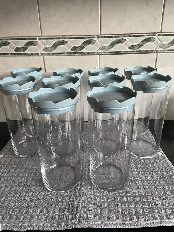 Glazen voorraadpotten, Huis en Inrichting, Keuken | Potten en Pannen, Zo goed als nieuw, Pot, Bus of Blik, Glas, Ophalen of Verzenden