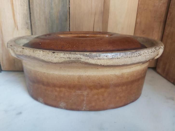 Mooie oude franse patépot met deksel La Bourguignonne, Antiek en Kunst, Antiek | Keukenbenodigdheden, Verzenden