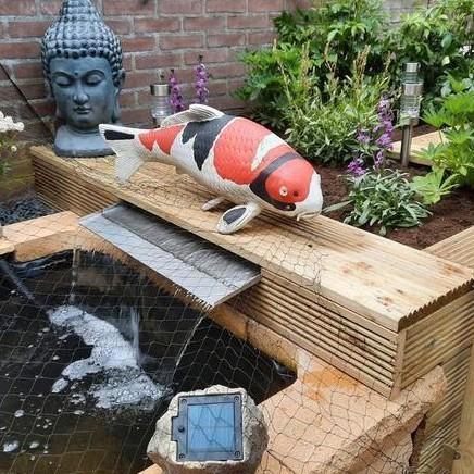 Rvs watervaluitloop (brievenbus) 60 cm in goede staat, Tuin en Terras, Waterpartijen en Fonteinen, Gebruikt, Waterval, Rvs, Ophalen of Verzenden
