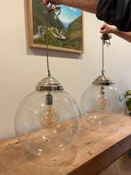 Glazen Hanglampen, Huis en Inrichting, Lampen | Hanglampen, Ophalen, Zo goed als nieuw, Glas, Minder dan 50 cm