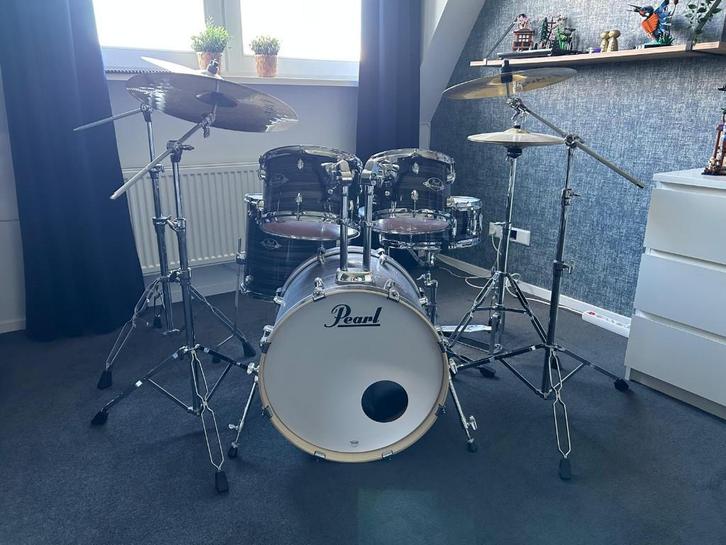 Pearl Export - Metallic Amethyst Twist + Istanbul Jazz Crash, Muziek en Instrumenten, Drumstellen en Slagwerk, Gebruikt, Pearl