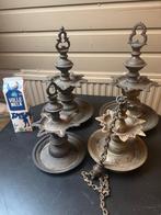 5 antieke bronzen of messing Indische olielampen, Ophalen of Verzenden, Brons