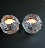Kosta Boda snowball kristalglas waxinelichthouders, set, Ophalen of Verzenden, Zo goed als nieuw, Overige materialen, Minder dan 25 cm