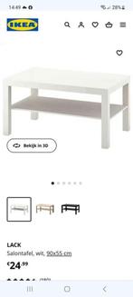 Ikea lack tafel salon zwart, 50 tot 100 cm, Minder dan 50 cm, Rechthoekig, Zo goed als nieuw