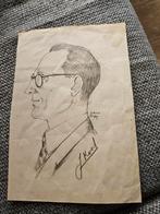 Lierden  Portret Tekening / gesigneerd Jan Rot, Antiek en Kunst, Kunst | Tekeningen en Foto's, Ophalen of Verzenden